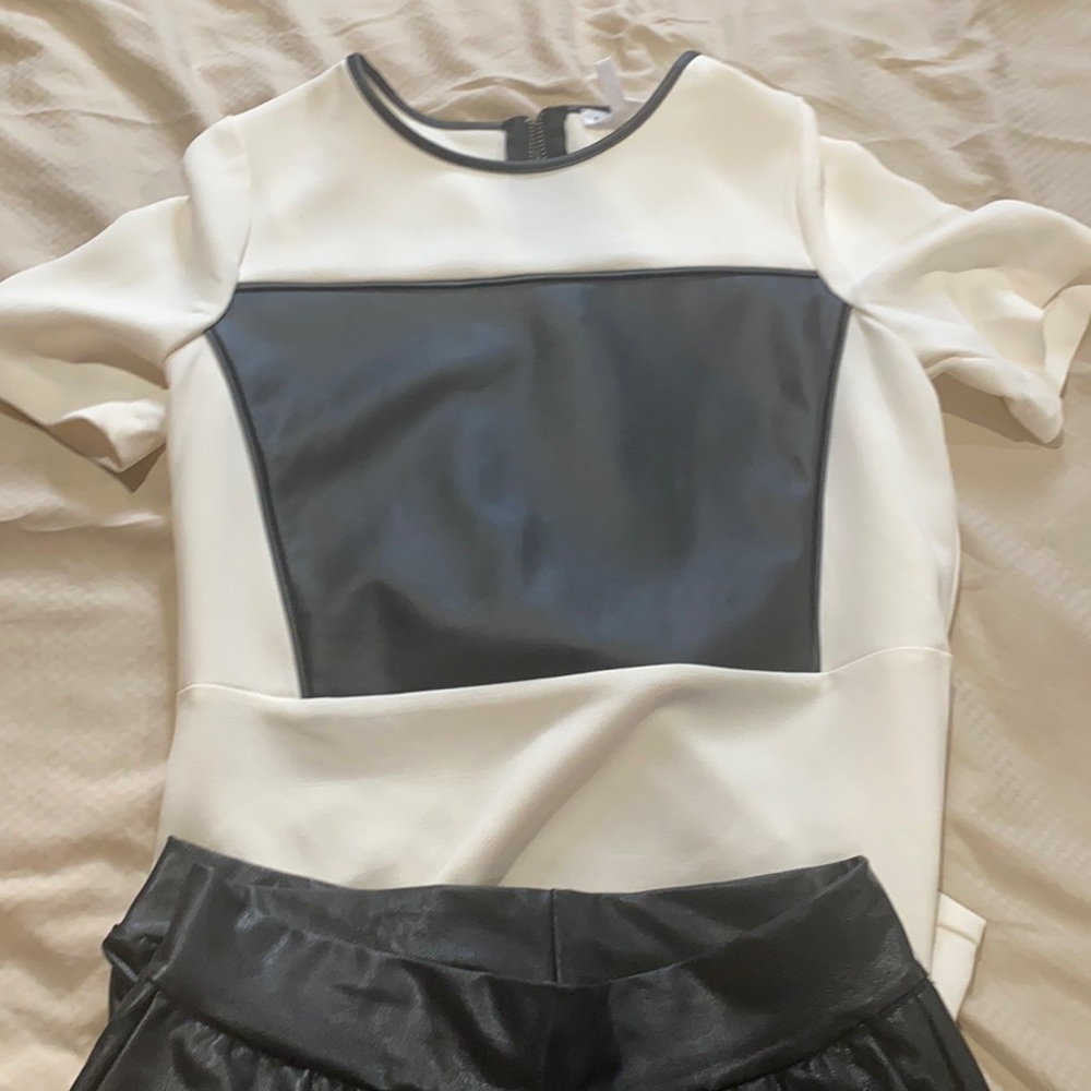 Bcbgeneration top with leather center piece